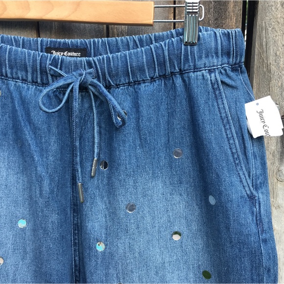 NWT Juicy Couture Del Mar Denim Jogger Pant Blue Wash XL - Picture 7 of 15